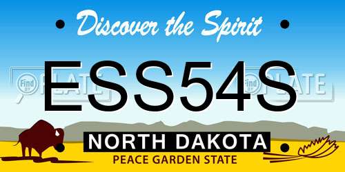 ESS54S North Dakota License Plate