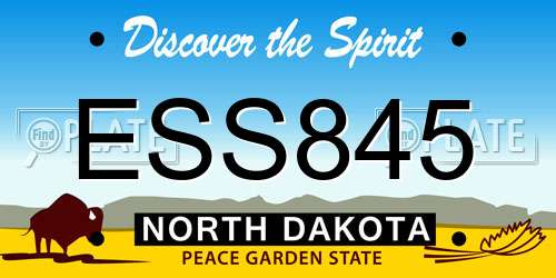 ESS845 North Dakota License Plate