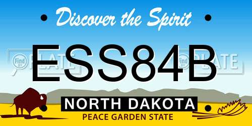 ESS84B North Dakota License Plate