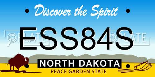 ESS84S North Dakota License Plate