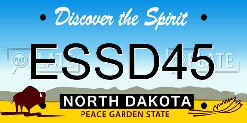 ESSD45 North Dakota License Plate