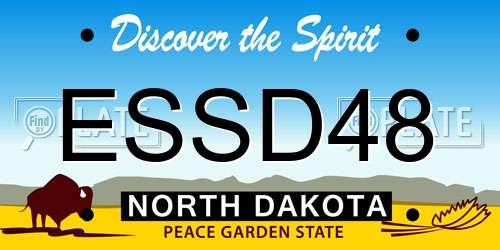 ESSD48 North Dakota License Plate