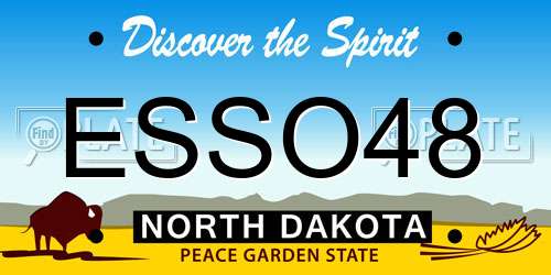ESSO48 North Dakota License Plate