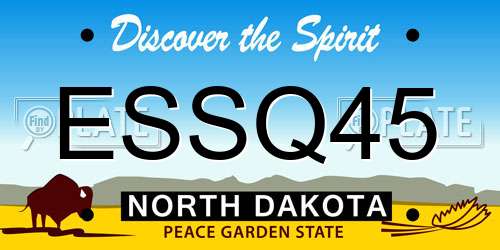 ESSQ45 North Dakota License Plate