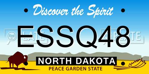 ESSQ48 North Dakota License Plate