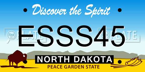 ESSS45 North Dakota License Plate