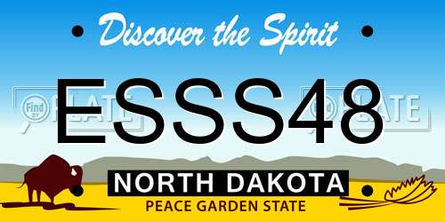 ESSS48 North Dakota License Plate