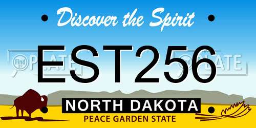 EST256 North Dakota License Plate