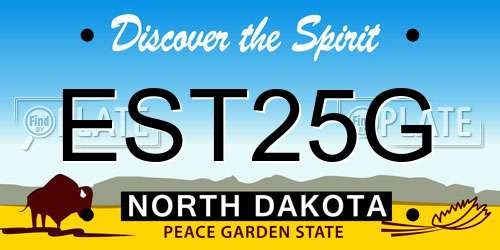 EST25G North Dakota License Plate