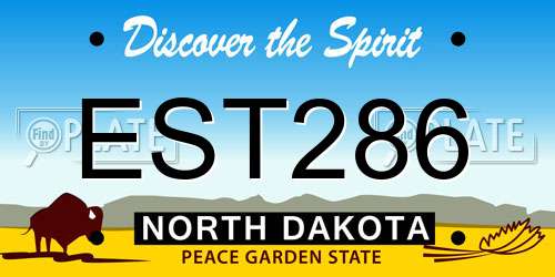 EST286 North Dakota License Plate