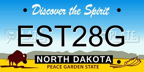 EST28G North Dakota License Plate
