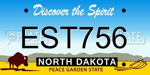 EST756 North Dakota License Plate