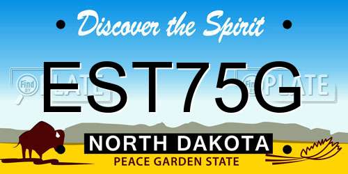EST75G North Dakota License Plate