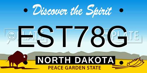 EST78G North Dakota License Plate