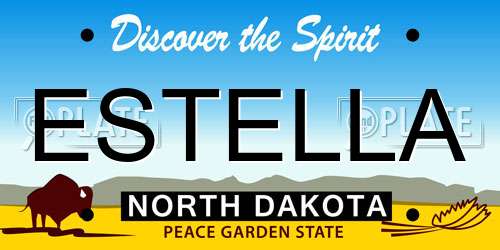ESTELLA North Dakota License Plate