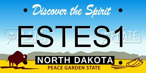 ESTES1 North Dakota License Plate