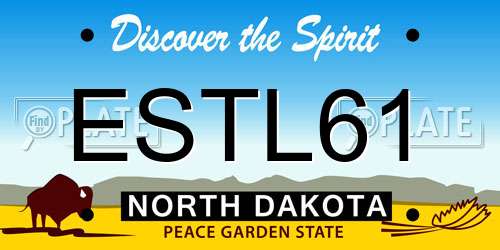 ESTL61 North Dakota License Plate