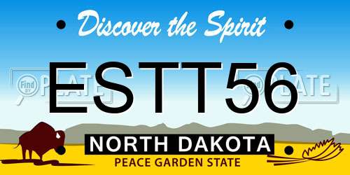 ESTT56 North Dakota License Plate