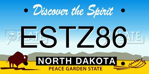 ESTZ86 North Dakota License Plate