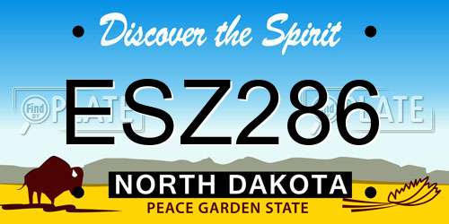 ESZ286 North Dakota License Plate