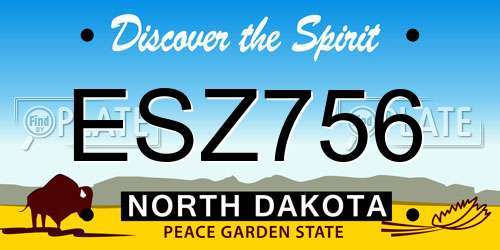 ESZ756 North Dakota License Plate