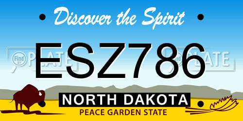 ESZ786 North Dakota License Plate