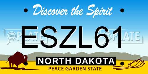 ESZL61 North Dakota License Plate