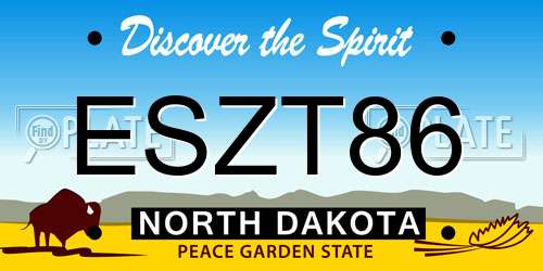 ESZT86 North Dakota License Plate