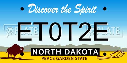 ET0T2E North Dakota License Plate