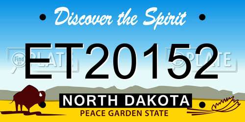 ET20152 North Dakota License Plate