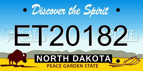 ET20182 North Dakota License Plate