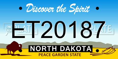 ET20187 North Dakota License Plate