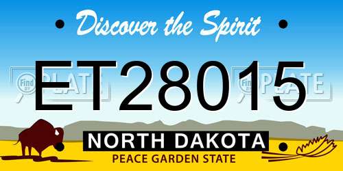 ET28015 North Dakota License Plate
