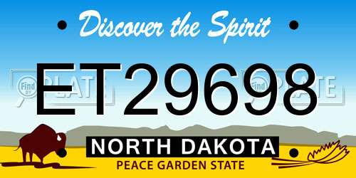 ET29698 North Dakota License Plate