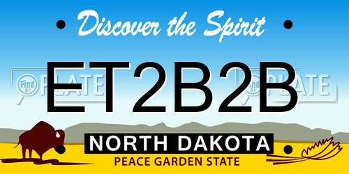 ET2B2B North Dakota License Plate