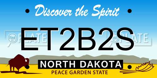 ET2B2S North Dakota License Plate
