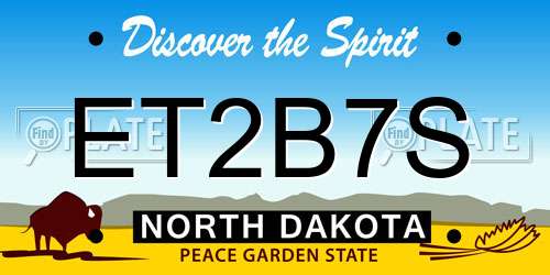 ET2B7S North Dakota License Plate
