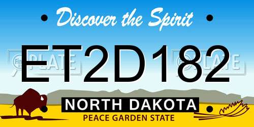 ET2D182 North Dakota License Plate