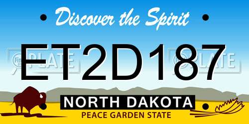 ET2D187 North Dakota License Plate