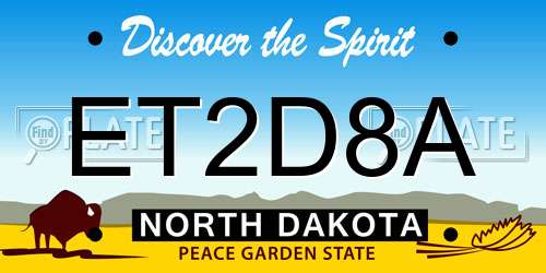 ET2D8A North Dakota License Plate