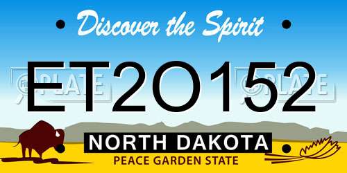 ET2O152 North Dakota License Plate