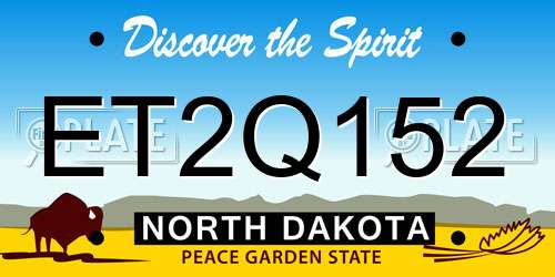 ET2Q152 North Dakota License Plate