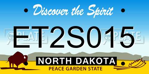 ET2S015 North Dakota License Plate