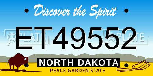 ET49552 North Dakota License Plate