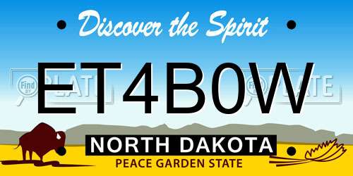 ET4B0W North Dakota License Plate