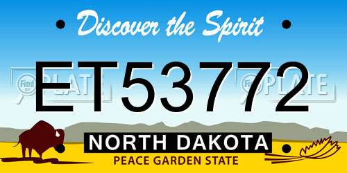 ET53772 North Dakota License Plate
