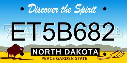 ET5B682 North Dakota License Plate