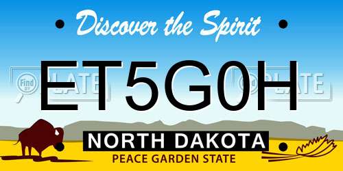 ET5G0H North Dakota License Plate