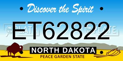 ET62822 North Dakota License Plate