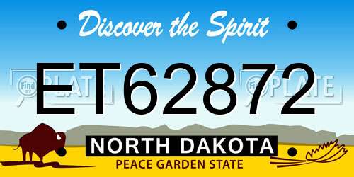 ET62872 North Dakota License Plate